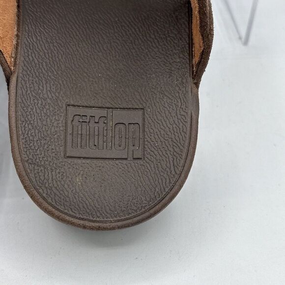 FitFlop Lulu Glitter Toe‑Post Slip‑On Sandal Bronze Women’s 10 Comfort Sparkle - Picture 6 of 8